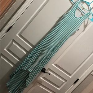 Striped high low dress